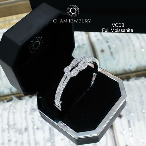 Vòng Tay VC03 CHAM JEWELRY, Full Moissanite Cao Cấp  (Barcode OVT02).