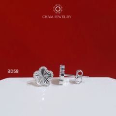 Hoa Tai BD58 CHAM JEWELRY, Hoa Tai Cỏ 5 Lá Bản 8.0mm (Barcode TBD1685).