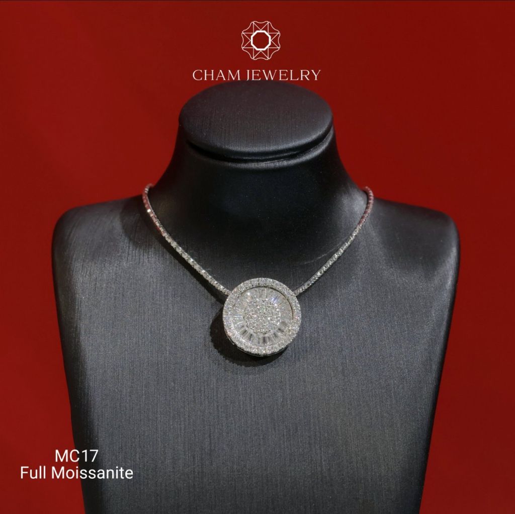 Mặt Dây Chuyền MC17 CHAM JEWELRY ,Full Moissanite Cao Cấp (Barcode OPM03).