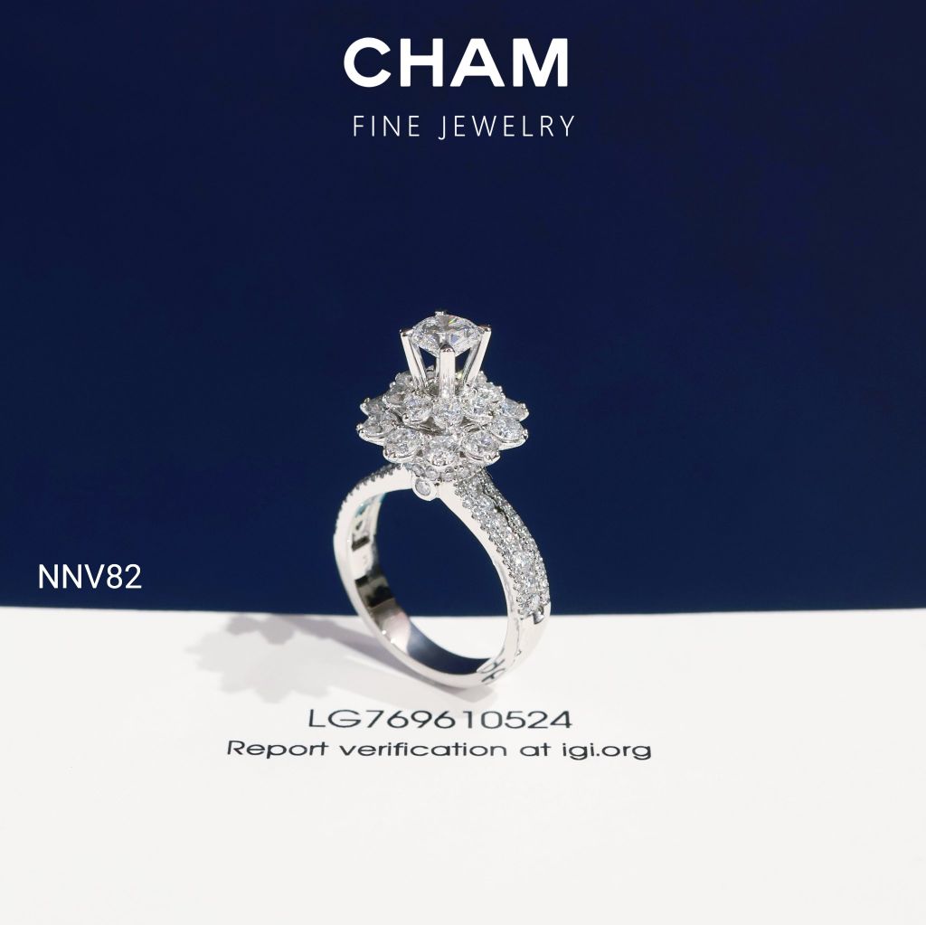 Nhẫn Nữ NNV82 Vàng 10k Chủ 5.4mm Kim Cương Lab Grown Diamond (Barcode DNU17)