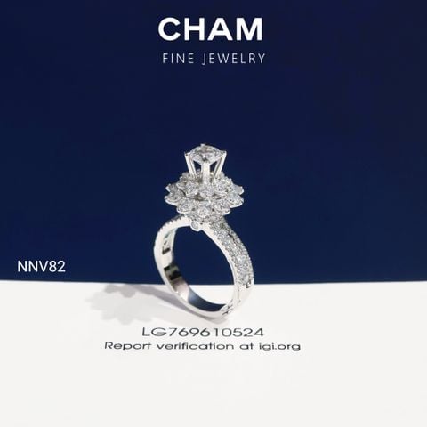 Nhẫn Nữ NNV82 Vàng 10k Chủ 5.4mm Kim Cương Lab Grown Diamond (Barcode DNU17)