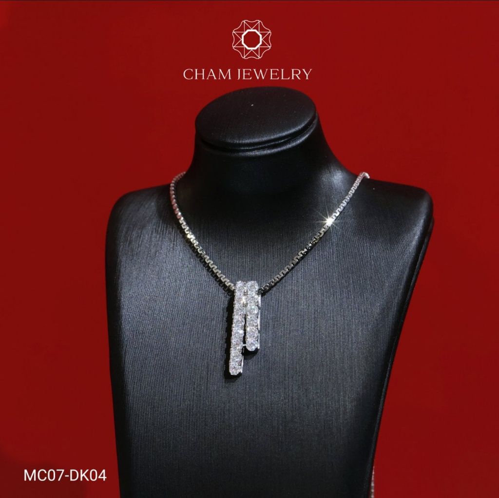 Mặt Dây Chuyền MC07 CHAM JEWELRY , Full Moissanite Cao Cấp 2.5mm (Barcode OM45).