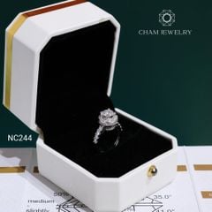 Nhẫn NC244 CHAM JEWELRY, Nhẫn Full Đá Moissanite Chủ 6.3mm (Barcode OCNN53)