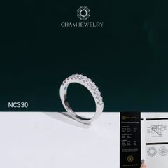 Nhẫn NC330 CHAM JEWELRY, Nhẫn Full Đá Moissanite C&C 2.0mm (Barcode OCNN128)