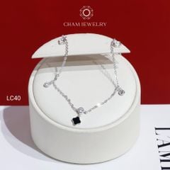Lắc Chân LC40 CHAM JEWELRY , Lắc Charm Cỏ 4 Lá Đen ( C-LC252(A12) )