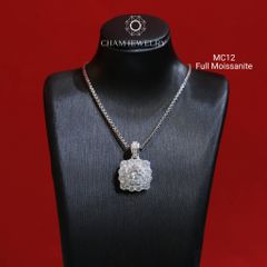 Mặt Dây Chuyền MC12 CHAM JEWELRY , Full Moissanite Cao Cấp Chủ 6.0mm (Barcode TVM76).