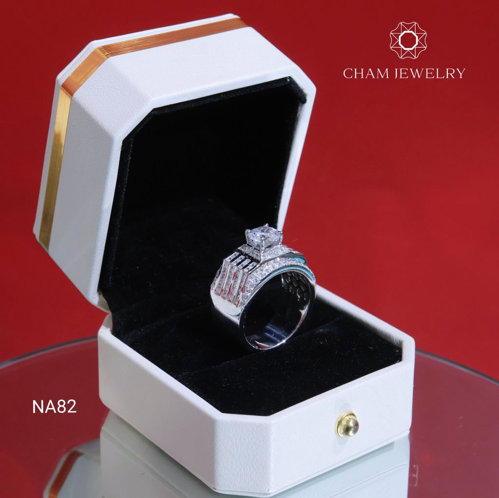 Nhẫn Nam NA82 CHAM JEWELRY, Chủ 7.5mm (Barcode CPCNN06).