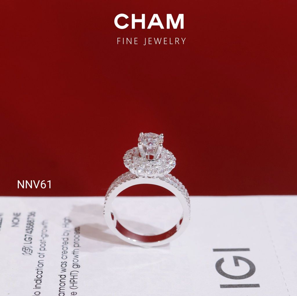 Nhẫn Nữ NNV61 Vàng 10k Chủ 5.4 Kim Cương Lab Grown Diamond