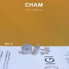 Hoa Tai BDV18 Chủ 4.5mm Vàng 10k Kim Cương Lab Grown Diamond