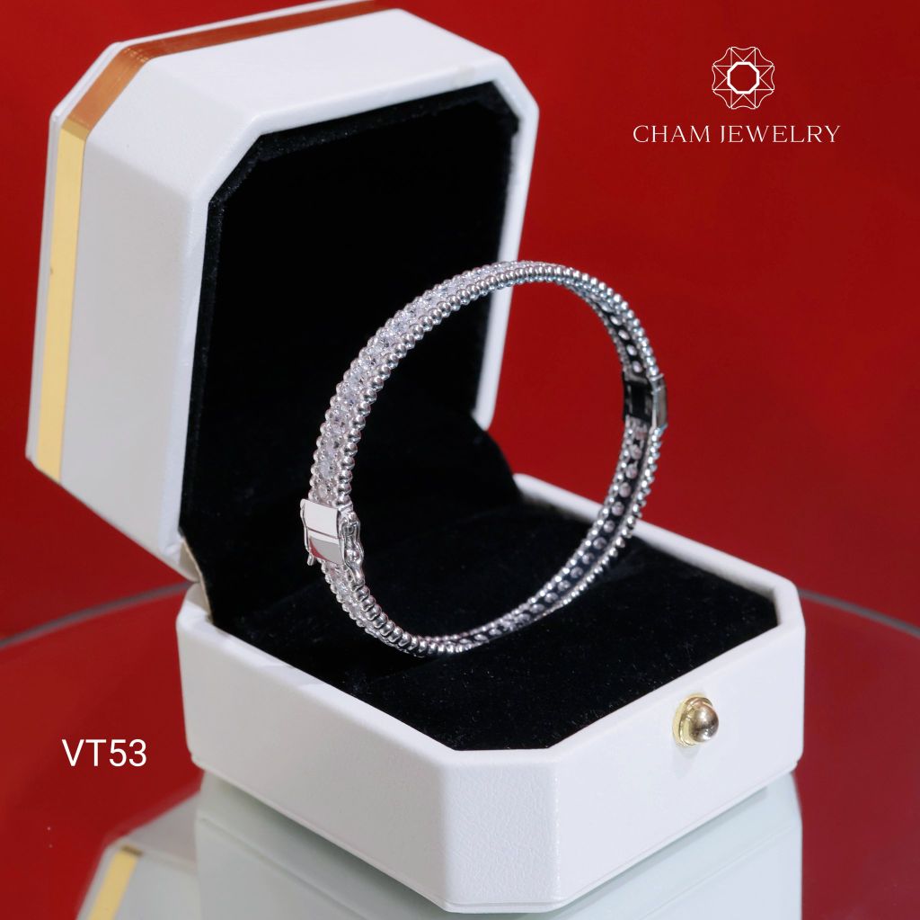 Vòng Tay VT53 CHAM JEWELRY, Vòng Full Đá Bản 6.0mm (Barcode CV7410)