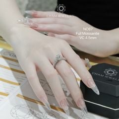 Nhẫn NC67 CHAM JEWELRY, Full Kim Cương Moissanite, Chủ 4.5mm (Barcode ONNU79)