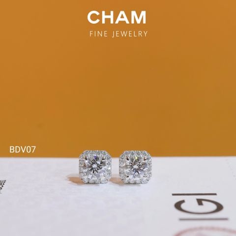 Hoa Tai BDV07 Chủ 4.5mm (Không Giấy) Vàng 10k Kim Cương Lab Grown Diamond