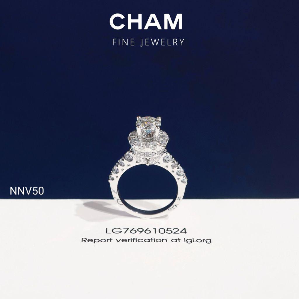 Nhẫn Nữ NNV50 Vàng 10k Chủ 6.3 Kim Cương Lab Grown Diamond