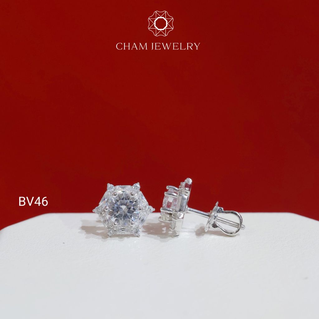 Hoa Tai BV46 CHAM JEWELRY, Chủ 5.5mm (Barcode TBV510).