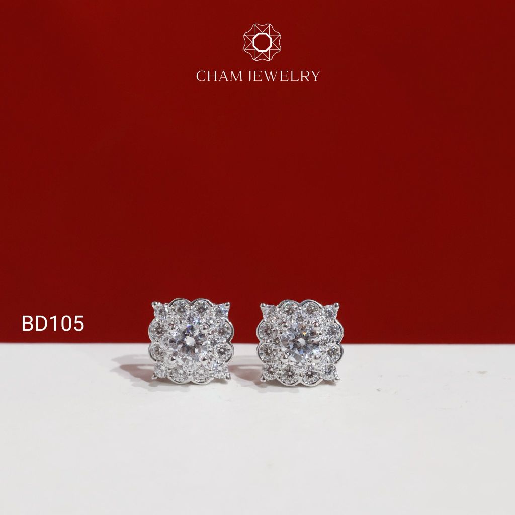 Hoa Tai BD105 CHAM JEWELRY , Chủ 4.0mm ( Barcode TBD1502).