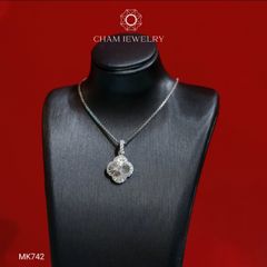 Mặt Dây Chuyền MK742 CHAM JEWERLY, Mặt Cỏ 4 Lá Bản 12.0mm (Barcode TMA1743).