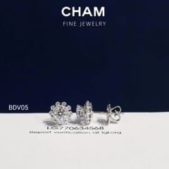 Hoa Tai BDV05 Vàng 10k Chủ 4.5mm Kim Cương Lab Grown Diamond