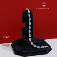 Lắc Tay LT347 CHAM JEWELRY , Lắc Kiểu Full Đá Ovan 4x6mm (Barcode KLT55).