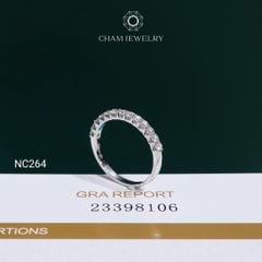 Nhẫn NC264 CHAM JEWELRY, Nhẫn Full Đá Moissanite 2.0mm (Barcode OCNN96)