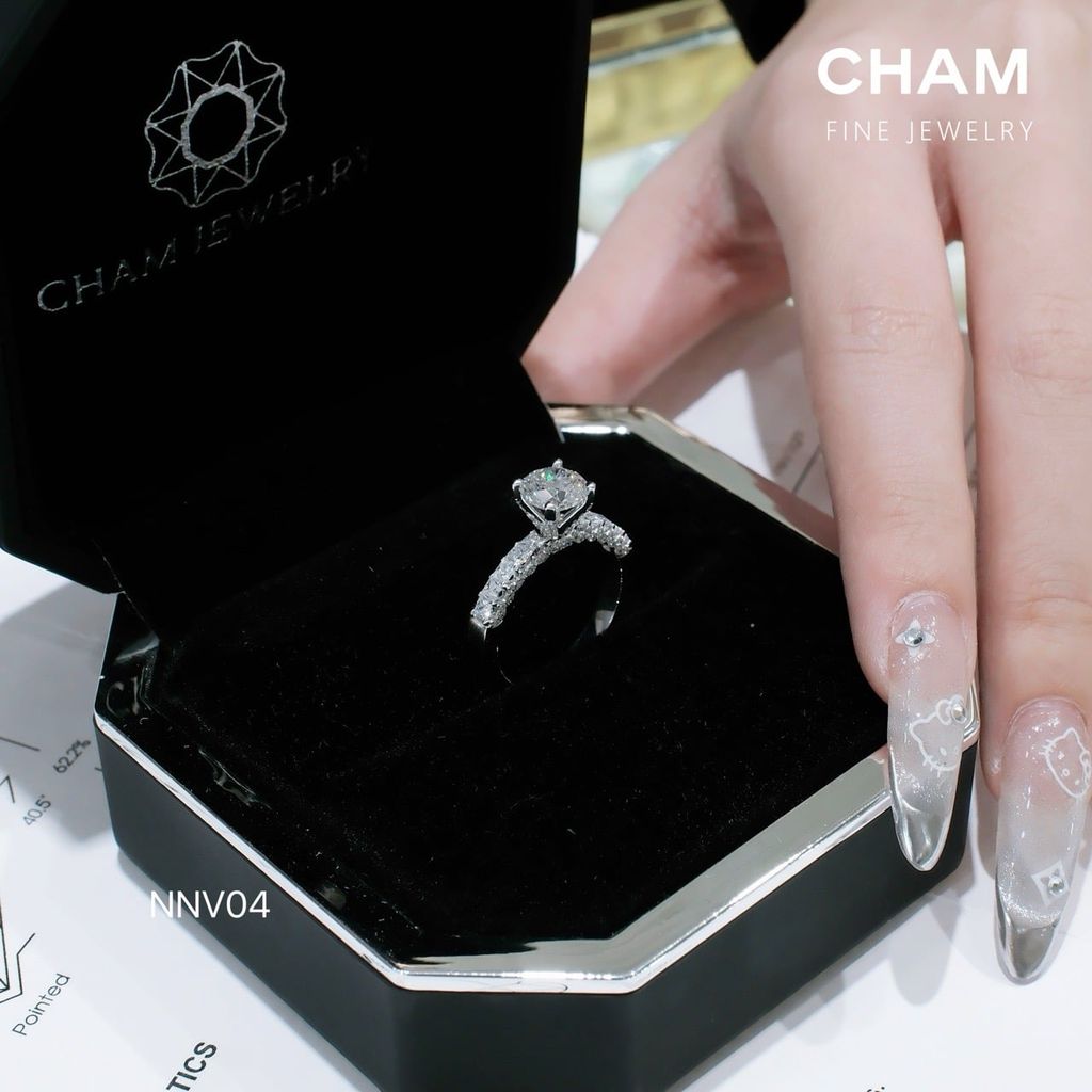Nhẫn Nữ NNV04 Chủ 6.3mm D VVS1 Vàng 10k Kim cương Lab-grown