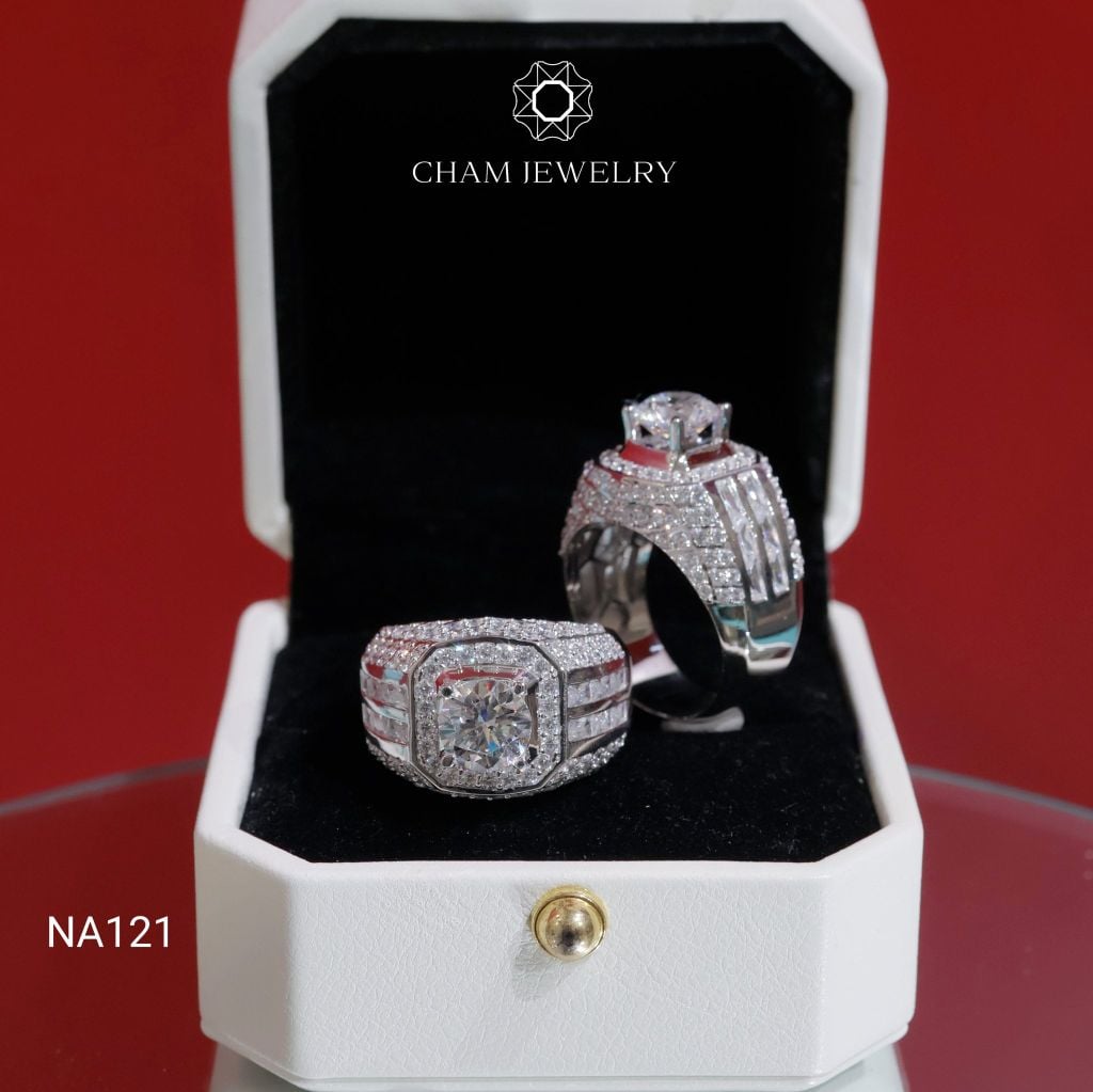 Nhẫn Nam NA121 CHAM JEWELRY, Chủ 8.0mm (Barcode TNNA440).