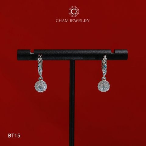 Hoa Tai CHAM JEWERLY BT15, Hoa Tai Tòn Ten Chủ 3.5mm ( Barcode TBT868).