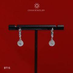 Hoa Tai CHAM JEWERLY BT15, Hoa Tai Tòn Ten Chủ 3.5mm ( Barcode TBT868).
