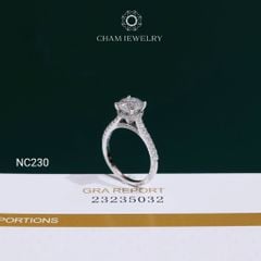 Nhẫn NC230 CHAM JEWELRY, Nhẫn Full Đá Moissanite Chủ 7.2mm (Barcode ONNU287)