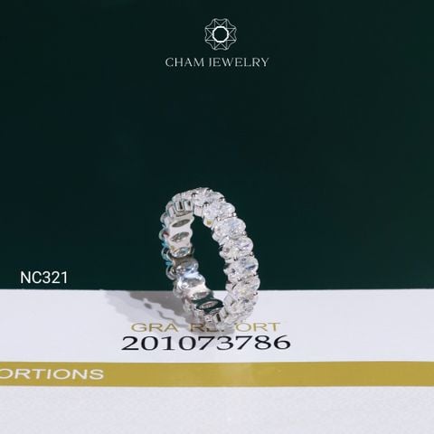 Nhẫn NC321 CHAM JEWELRY,  Full Đá Oval 3.0x5.0mm Moissanite C&C (OCNN141)