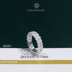 Nhẫn NC321 CHAM JEWELRY,  Full Đá Oval 3.0x5.0mm Moissanite C&C (OCNN141)
