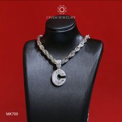 Mặt Dây Chuyền MK700 CHAM JEWELRY, Mặt Chữ C Full Đá (Barcode TMCC19).