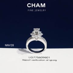 Nhẫn Nữ NNV28 Vàng 10k Chủ 5.4mm Kim Cương Lab Grown Diamond