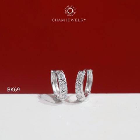 Hoa Tai BK69 CHAM JEWELRY, Hoa Tai Khoen Kiểu (Barcode TBK399).
