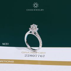 Nhẫn NC51 CHAM JEWELRY, Full Moissanite 4.5mm (C-OCNN38).