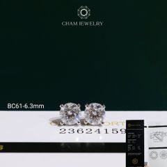 Hoa Tai CHAM JEWELRY BC61, Hoa Tai Full Moissanite C&C (Barcode OHB03-C-OCB61)