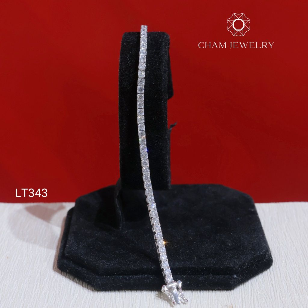 Lắc Tay LT343 CHAM JEWELRY, Lắc Tay Tennis Full Đá 2.5mm (Barcode KLT04)