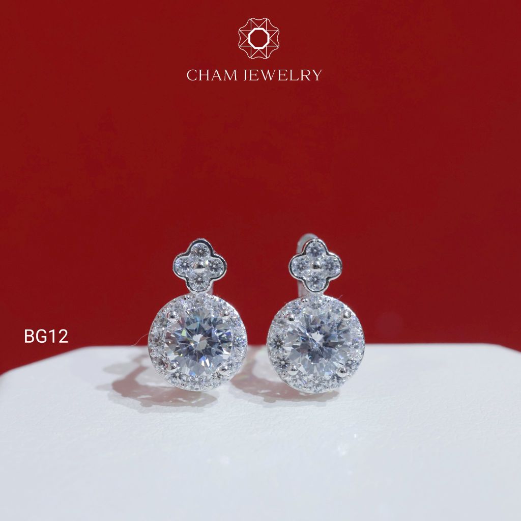 Hoa Tai BG12 CHAM JEWELRY, Chủ 6.0mm (Barcode TBG1034).