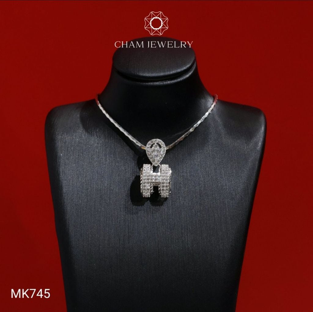 Mặt Dây Chuyền MK745 CHAM JEWELRY, Mặt Chữ H (Barcode TVB03MK).