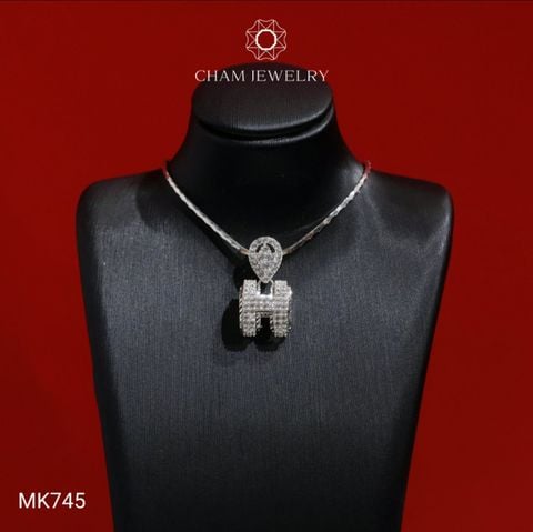Mặt Dây Chuyền MK745 CHAM JEWELRY, Mặt Chữ H (Barcode TVB03MK).