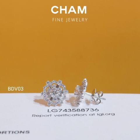 Hoa Tai BDV03 Chủ 3.6mm D VVS2 Vàng 10k Kim Cương Lab Grown Diamond