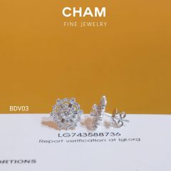 Hoa Tai BDV03 Chủ 3.6mm D VVS2 Vàng 10k Kim Cương Lab Grown Diamond