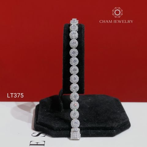 Lắc Tay LT375 CHAM JEWELRY, Lắc Tay Kiểu Full Đá Chủ 4.0mm (Barcode TLT1438)