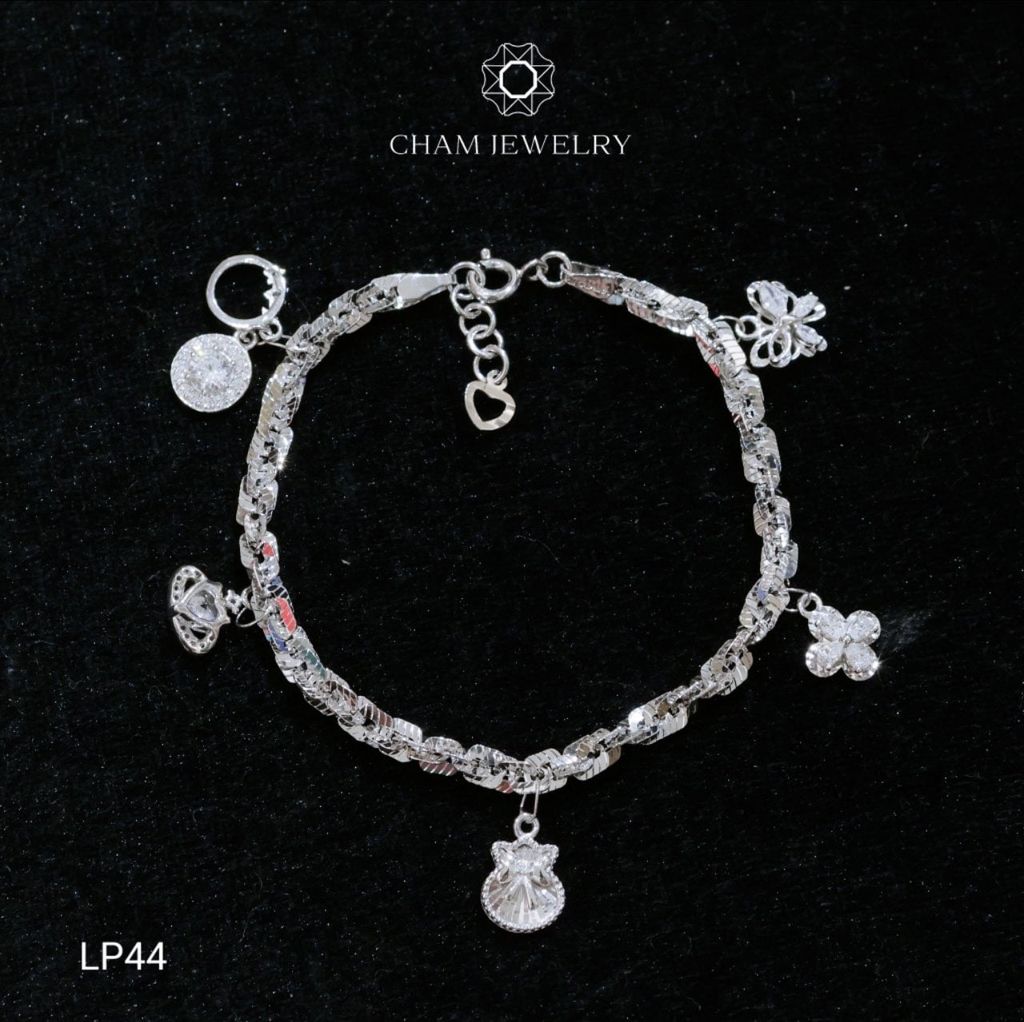 Lắc Tay LP44 CHAM JEWELRY , Lắc Xoắn Vuông Charm 4.0mm (Barcode LBC817)
