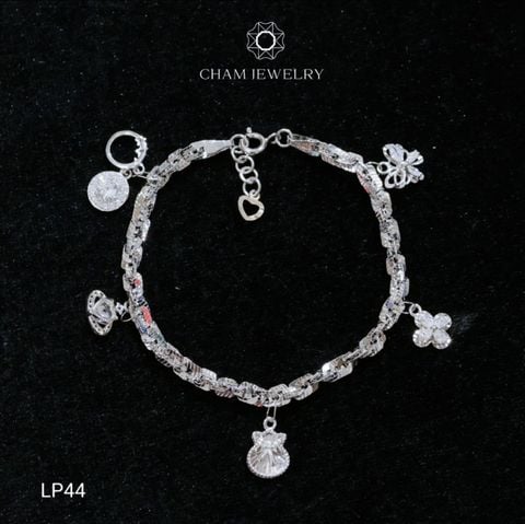 Lắc Tay LP44 CHAM JEWELRY , Lắc Xoắn Vuông Charm 4.0mm (Barcode LBC817)