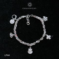Lắc Tay LP44 CHAM JEWELRY , Lắc Xoắn Vuông Charm 4.0mm (Barcode LBC817)