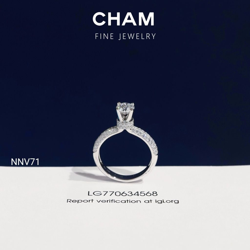 Nhẫn Nữ NNV71 Vàng 10k Chủ 5.4mm Kim Cương Lab Grown Diamond (Barcode DNU06)