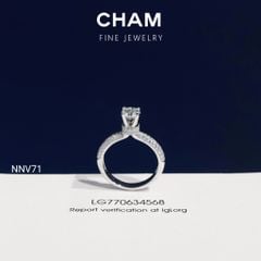 Nhẫn Nữ NNV71 Vàng 10k Chủ 5.4mm Kim Cương Lab Grown Diamond (Barcode DNU06)