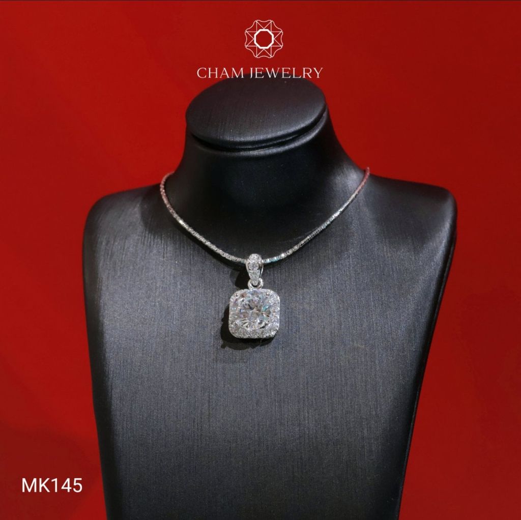 Mặt Dây Chuyền MK145 CHAM JEWELRY Mặt Vuông Chủ 8.0mm (Barcode TMA1949)