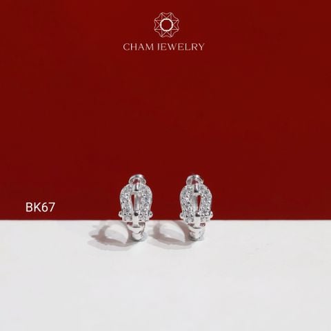 Hoa Tai BK67 CHAM JEWELRY, Hoa Tai Khoen Kiểu (Barcode TBK386).