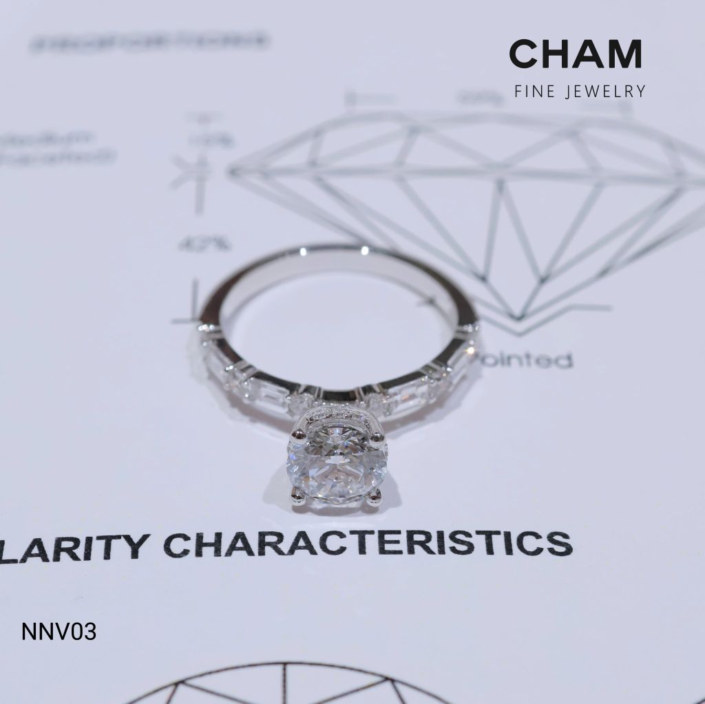 Nhẫn Nữ NNV03 Chủ 6.3mm Vàng 10k Kim Cương Lab Grown Diamond